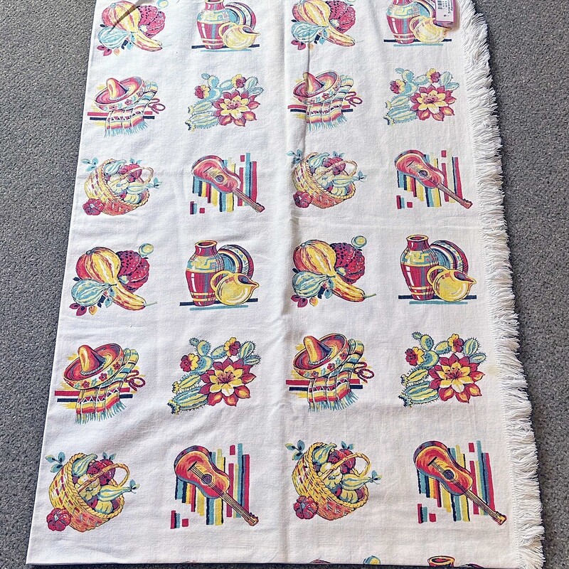 Vintage Mexican Motif Tablecloth
69 In x 48 In