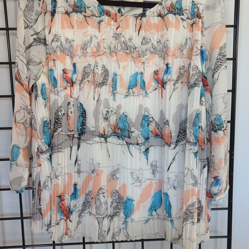 English Laudry Top, Birds, Size: M