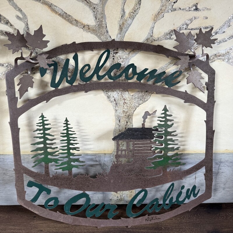 Welcome To The Cabin Sign

Size: 19 X 18