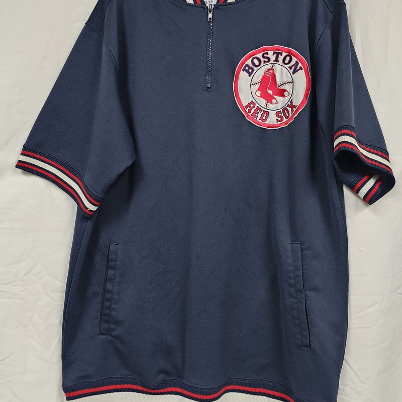 Boston Red Sox Warm Up Jersey, 1/4 Zip, Mens Size: XL, MLB Merchandise by True Fan, pre-owned, MSRP $59.99