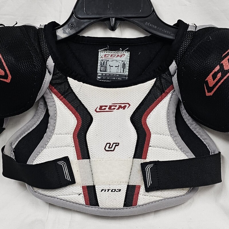 CCM U+ Fit 03 Hockey Shoulder Pads, Size: Youth Small, pre-owned
