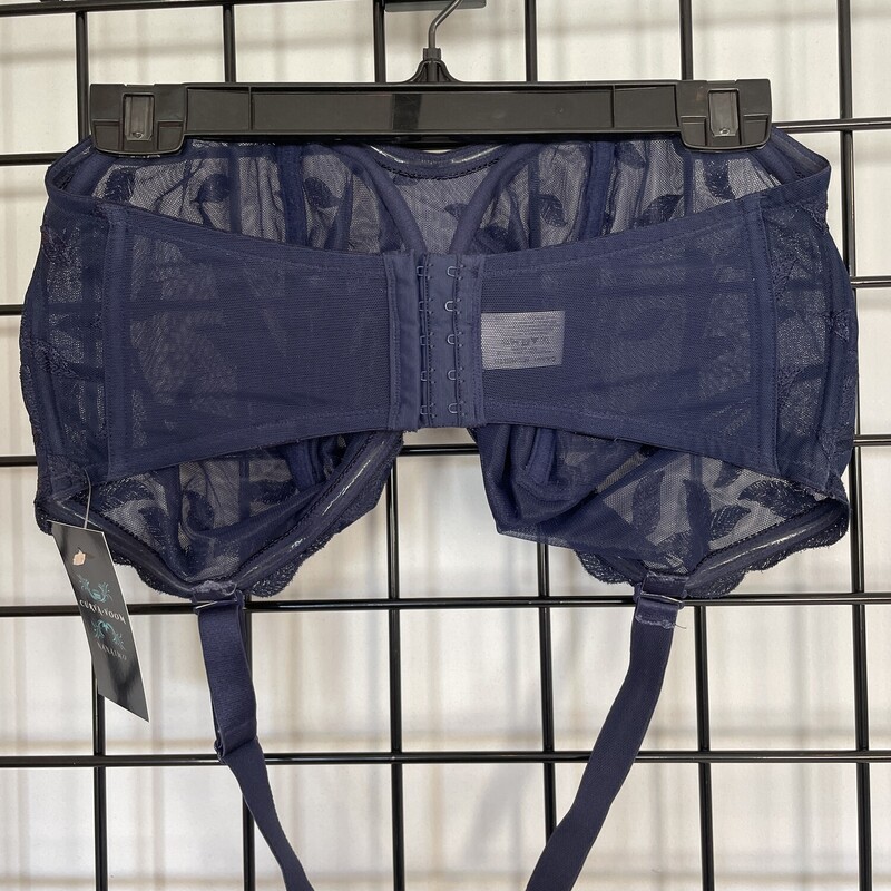 Naturally Close Bra, Navy, Size: 38J
Halter Strap, Boning
Allows for two regular straps if desired