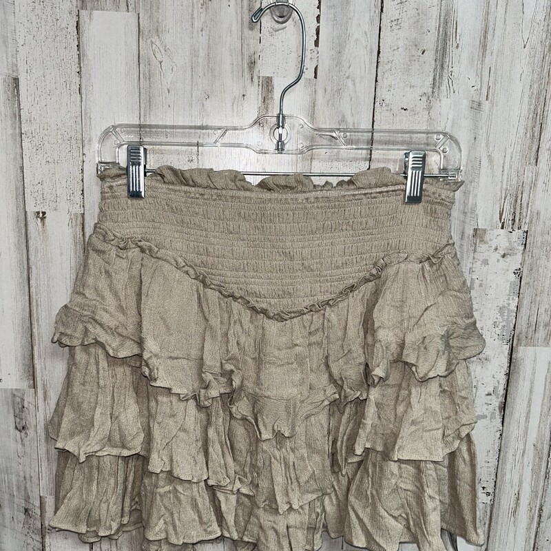 NEW M Tan Ruffle Skirt