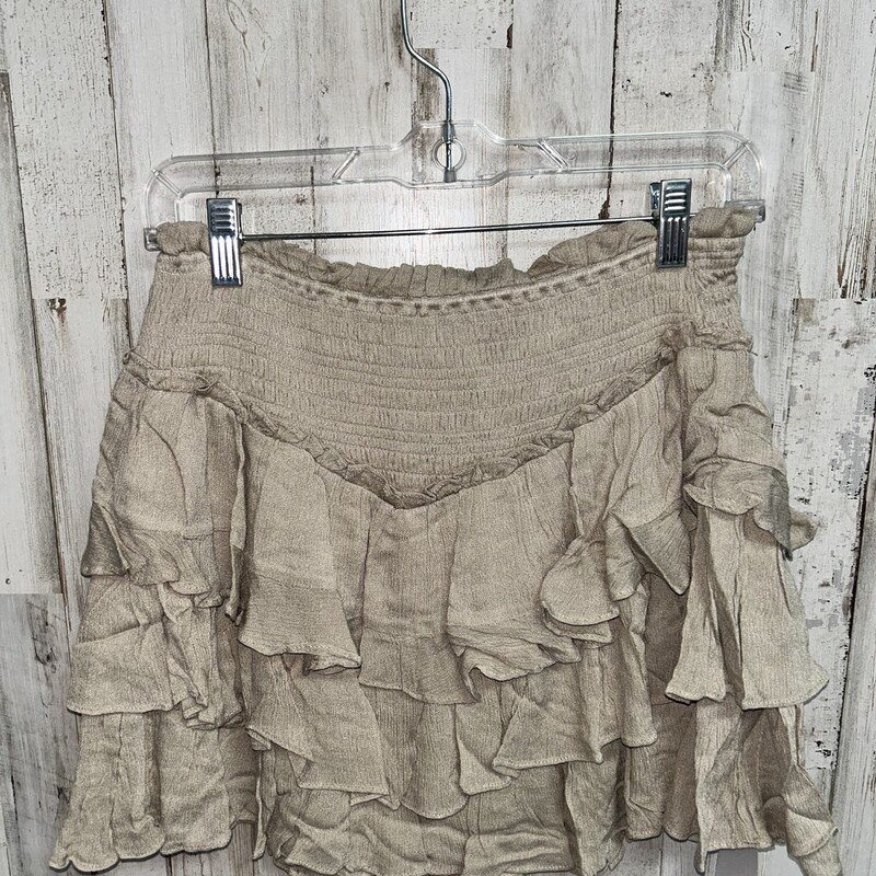 NEW M Ruffle Smock Skirt, Tan, Size: Ladies M