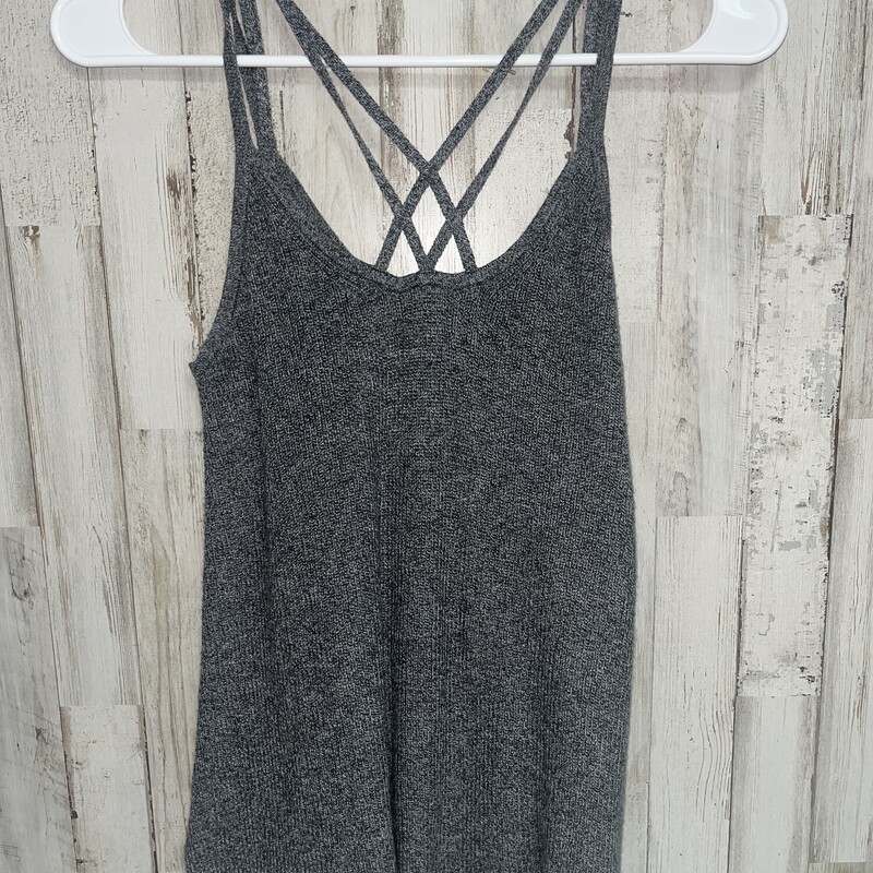 S Grey Knit Cut Out Tank, Grey, Size: Ladies S