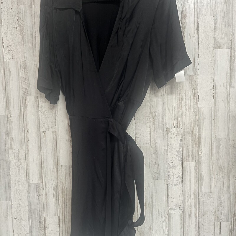 XL Black Satin Tie Dress, Black, Size: Ladies XL