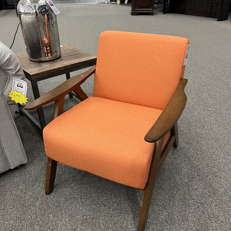 Orange Paddle Arm Chair