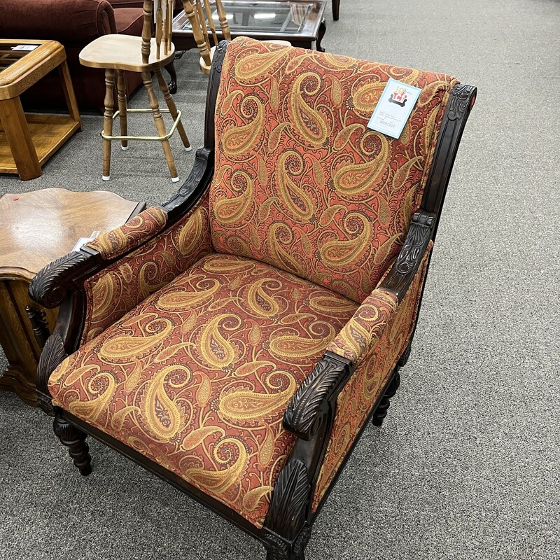 Red/Yellow Paisley Chair