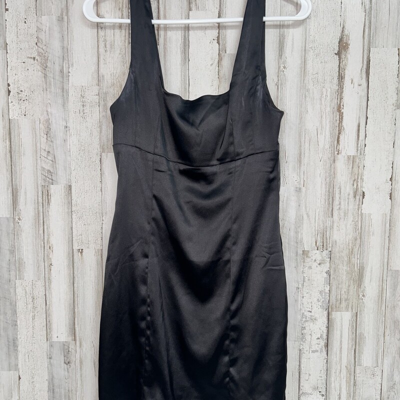 S Black Satin Dress, Black, Size: Ladies S