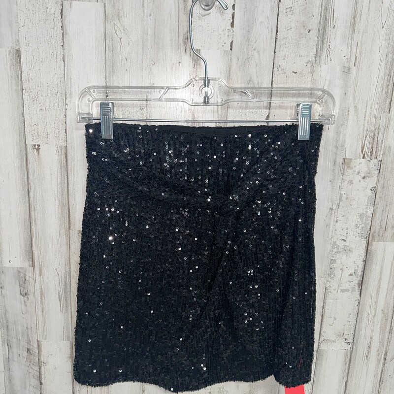S Black Sequin Knot Skirt