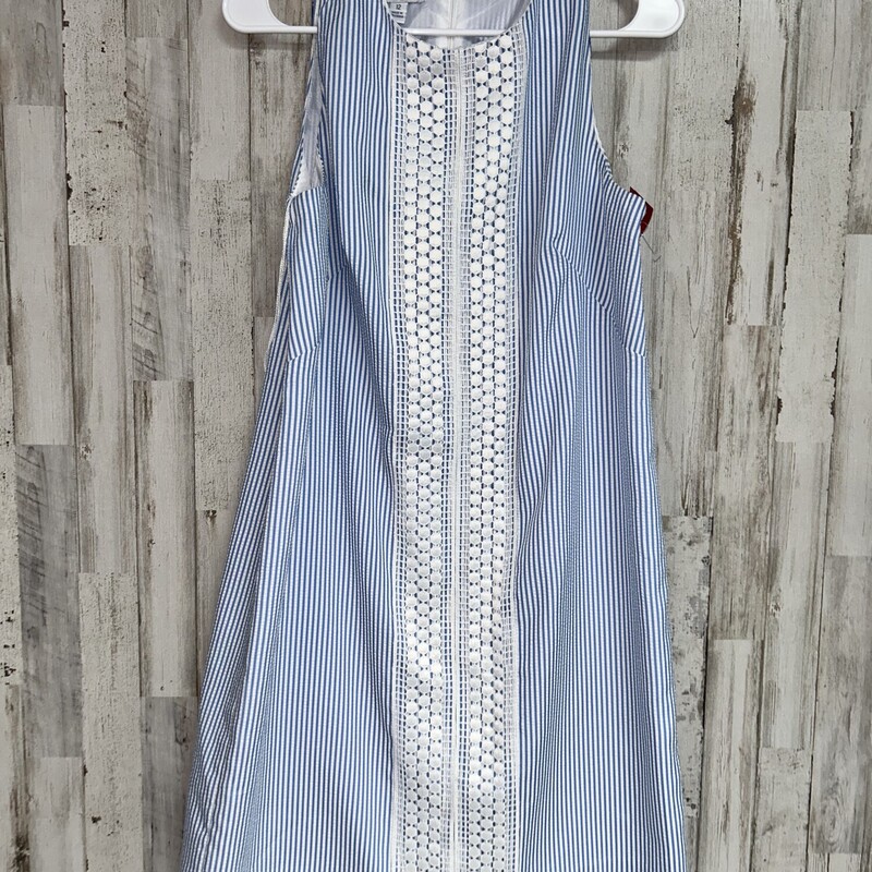 12 Blue Seersucker Dress