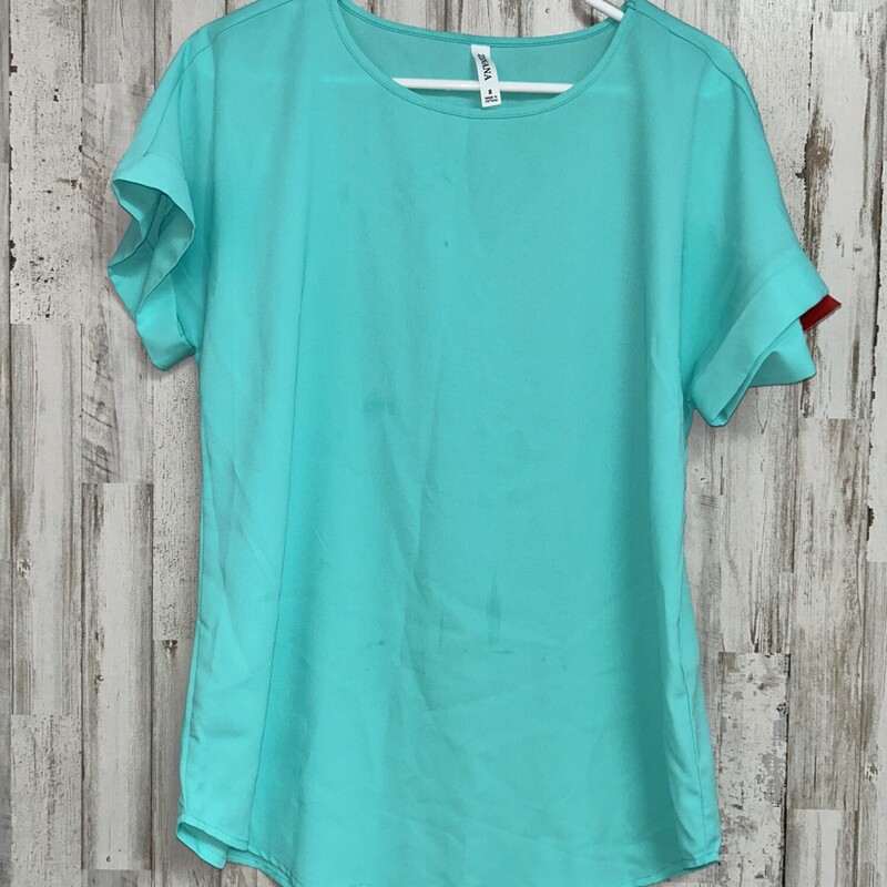 S Teal Cuff Sleeve Top, Teal, Size: Ladies S