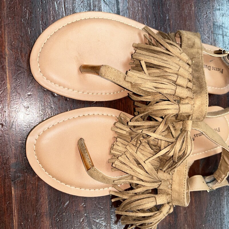 A9 Tan Fringe Sandals, Tan, Size: Shoes A9