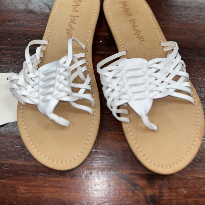 A10 White Braided Sandals