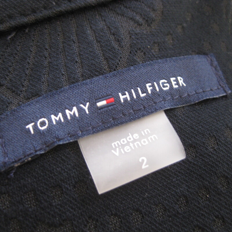 NWT Tommy Hilfiger Keyhol, Black, Size: 2<br />
Pretty LBD with simple lines and fun bell sleeves.<br />
Brand new with tags<br />
Size 2<br />
black knit brocade<br />
62% viscose, 20% nylon, 16% polyester, 2% spandex<br />
Keyhole neckline<br />
unlined<br />
here are the flat measurements:<br />
armpit to armpit; 16<br />
shoulder to shoulder: 13.75:<br />
waist: 14<br />
hip: 17<br />
length: 34.5<br />
<br />
Style No. A8HKICKA<br />
thanks for looking!<br />
#70679