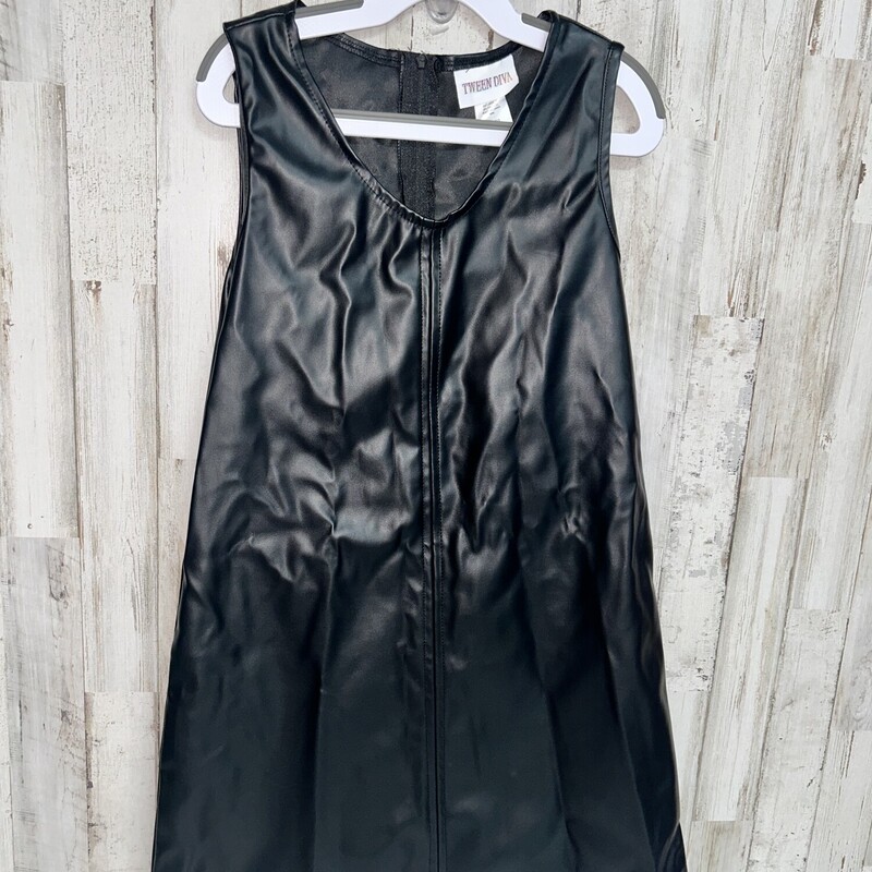 12 Black Leather Dress, Black, Size: Girl 10 Up