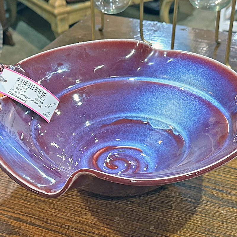 Ripple Blue Maroon Bowl
12 In Round