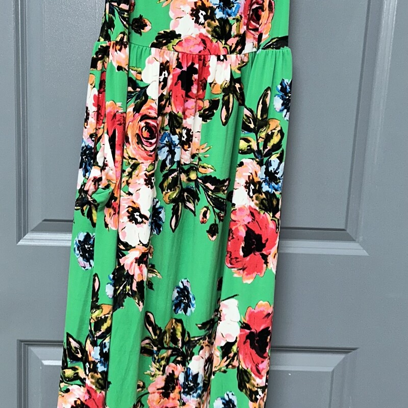 M Green Floral Maxi Dress