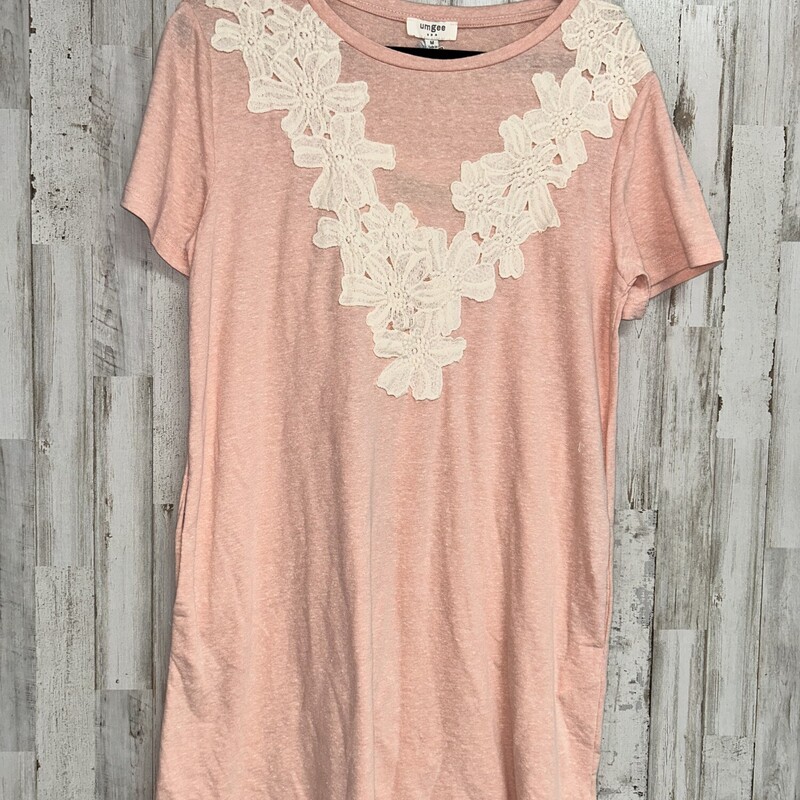 NEW M Peach Flower Dress, Peach, Size: Ladies M