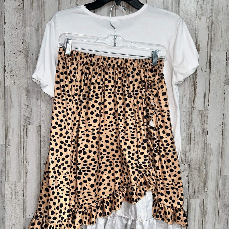 M Faith Leopard 2pc Skirt, White, Size: Ladies M