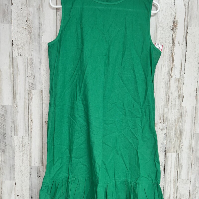 M Green Tank Ruffle Dress, Green, Size: Ladies M