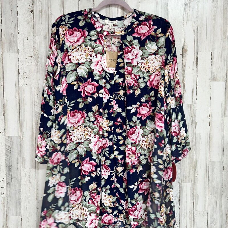 NEW S Navy Floral Dress