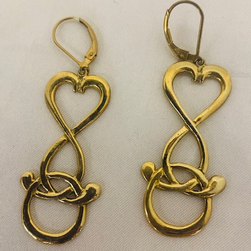 925 Heart Dangle Earrings
Sterling Silver/Gold Tone
Size: 7.5