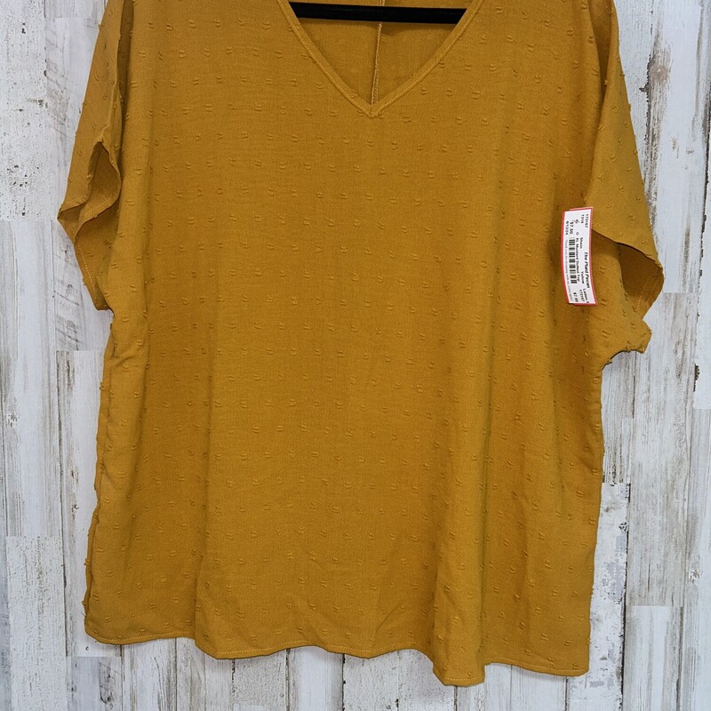 XL Mustard Dotted Top