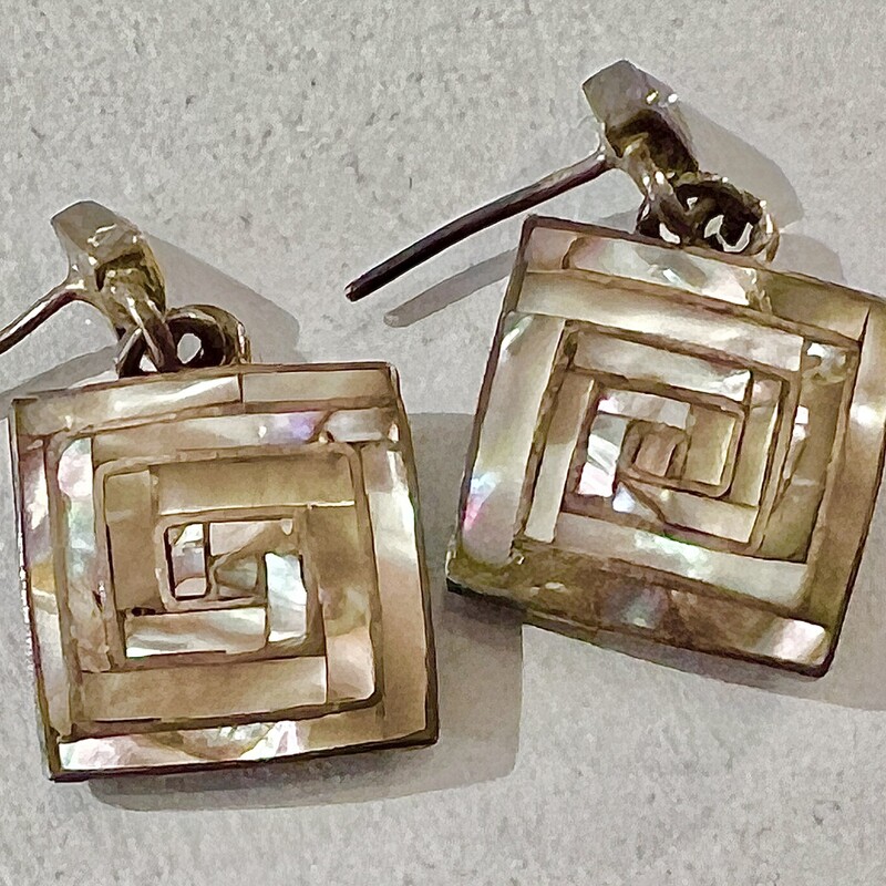 Sterling abalone square earrings