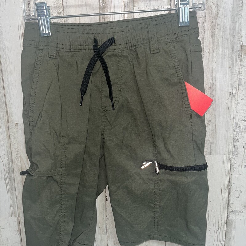 6/7 Olive Cargo Shorts, Green, Size: Boy 5-8