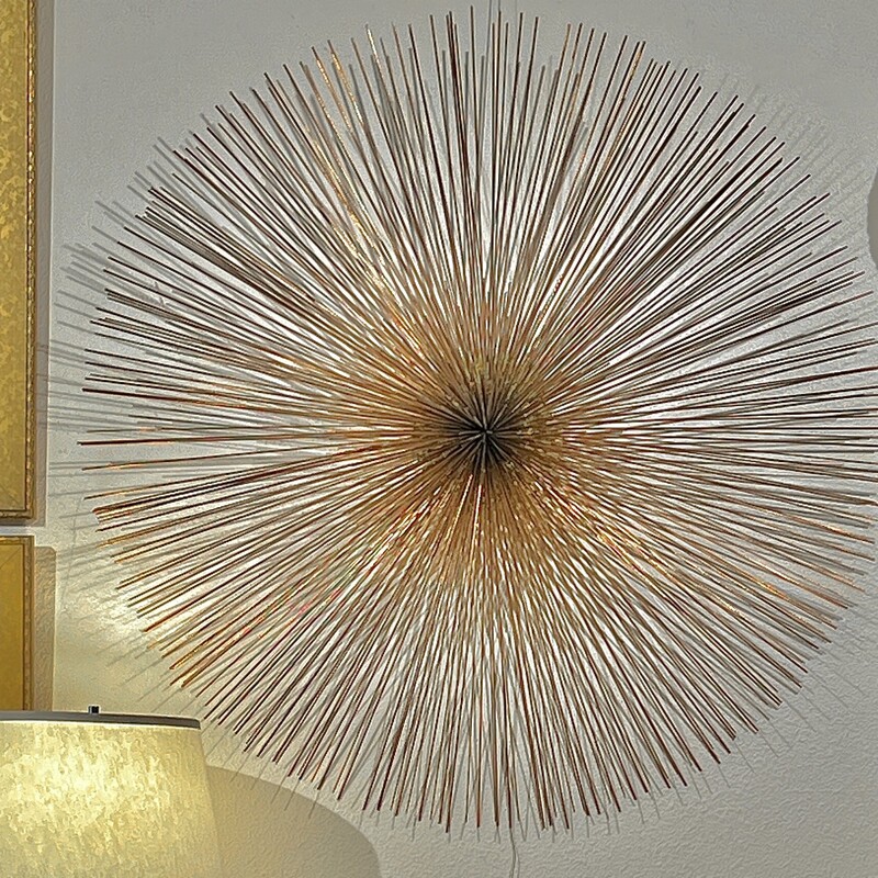 Wall Sculpture Starburst, - custom made/commiissioned  by local artist.  One of a kind.
Size: 44 Inch Diameter