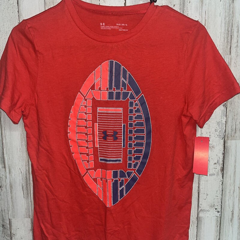 14/16 Red Football Logo T, Red, Size: Boy 10 Up