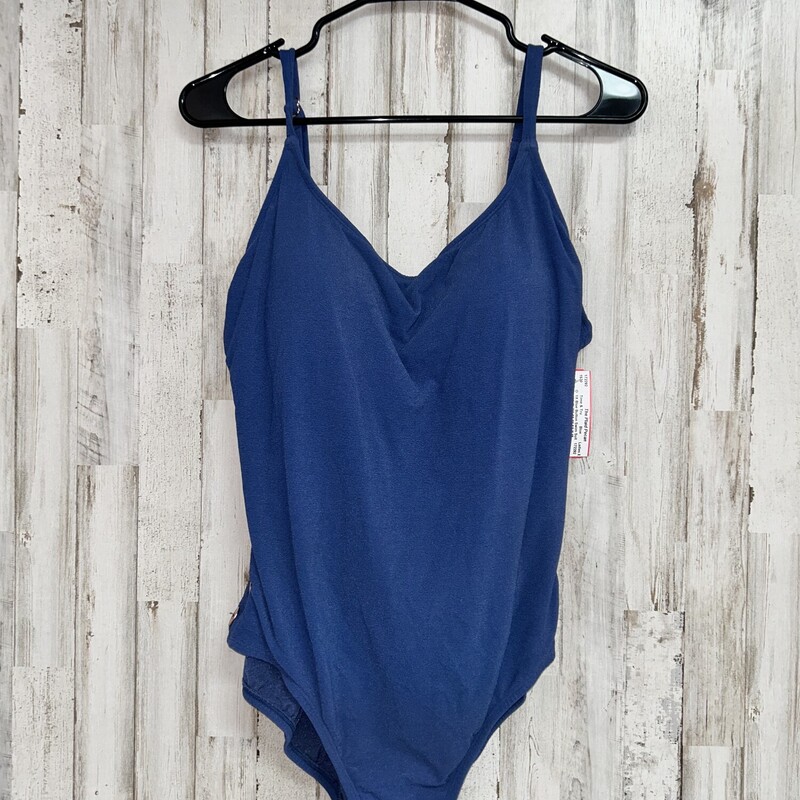1X Blue Button Swim Suit, Blue, Size: Ladies XL
