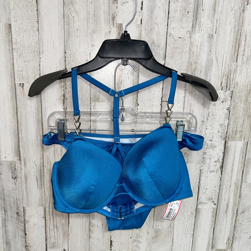 L 2pc Blue Buckle Swim, Blue, Size: Ladies L