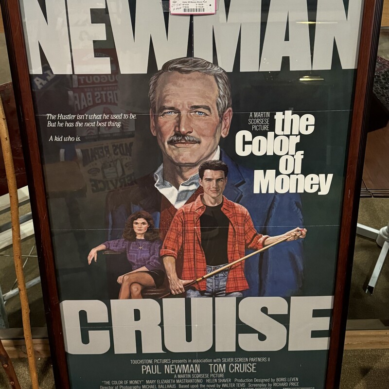 Color Of Money Movie Poster
Paul Newman and Tom Cruise
Framed 27.5 Wide 44 High