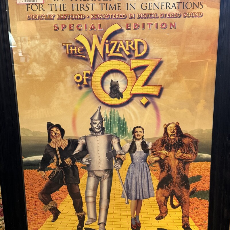 Wizard Of Oz Move Poster
1998 Special Edition Poster
Framed, 33.5 Wide, 44 Tall