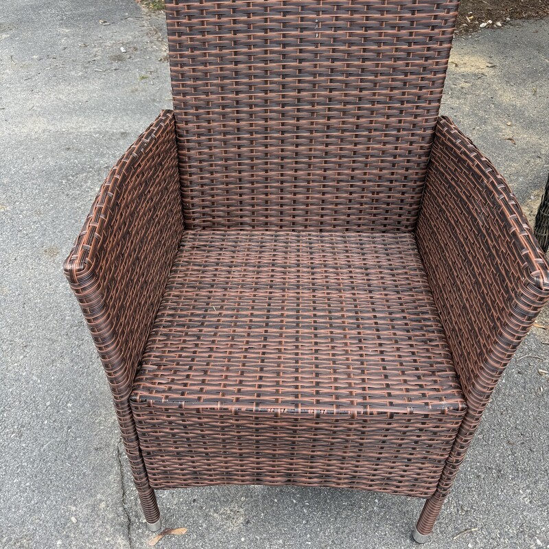 Brown Resin Chair
Outdoor Chair,
Wicker-like, 23 Wide, 20 Deep, 34 High