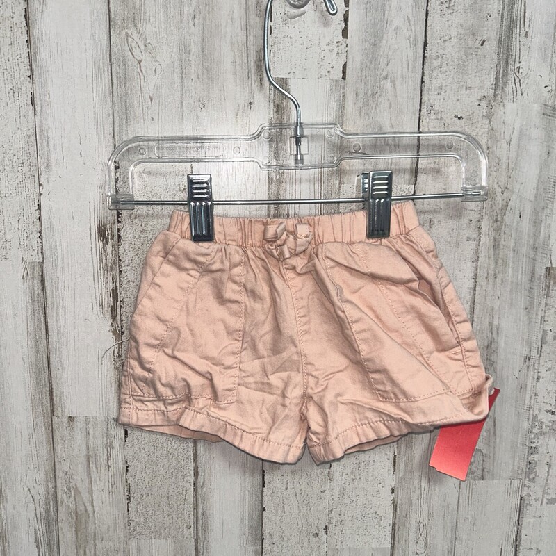12M Pull On Peach Shorts, Pink, Size: Girl 6-12m