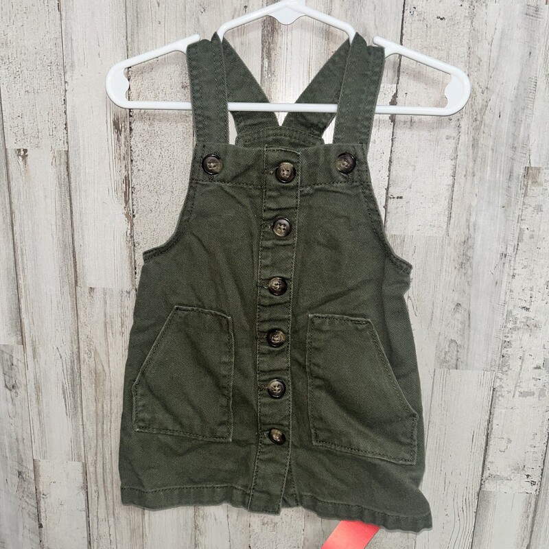 18M Olive Button Dress, Green, Size: Girl 18-24