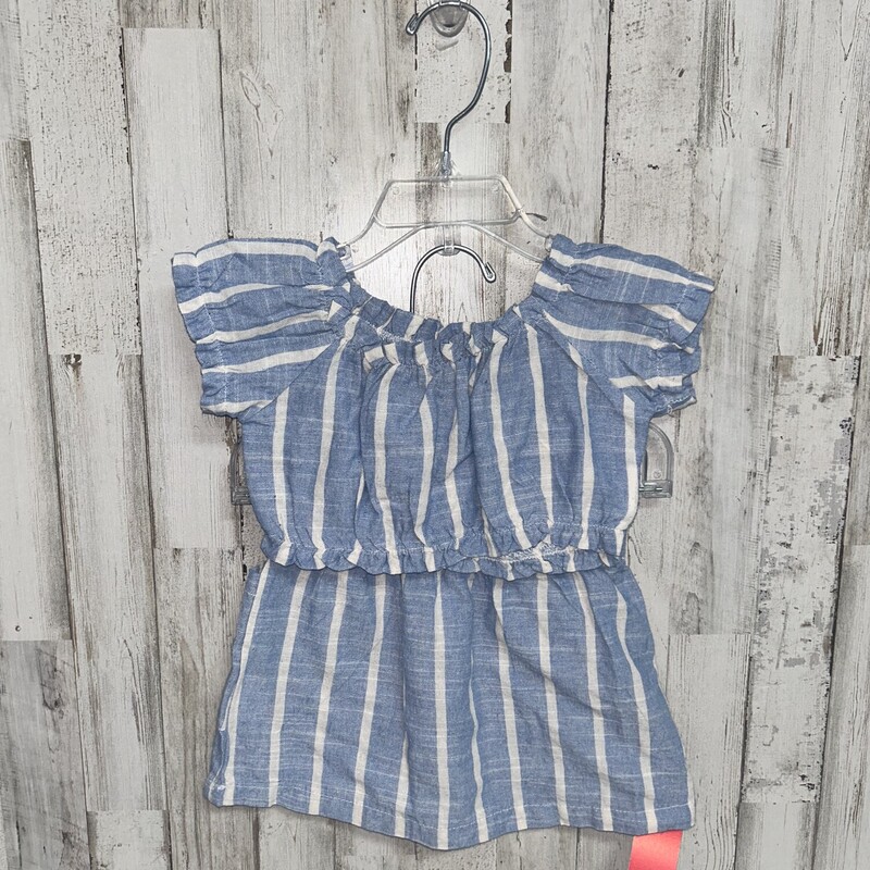 12M Chambray Stripe Set, Blue, Size: Girl 6-12m
