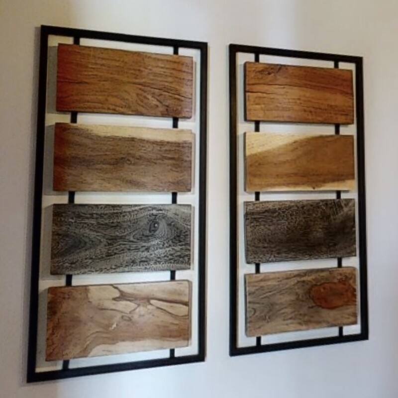 Wood Art With Metal Frame