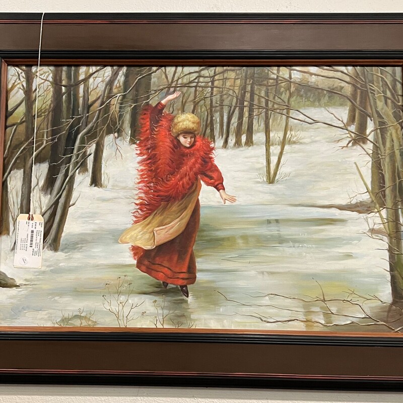 Skating On Ice / Red Fur, Original, Framed
45in x 33in