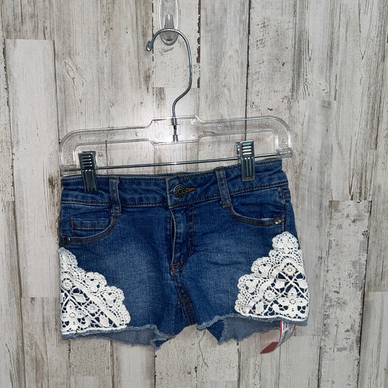 7 Denim Lace Shorts, Blue, Size: Girl 7/8