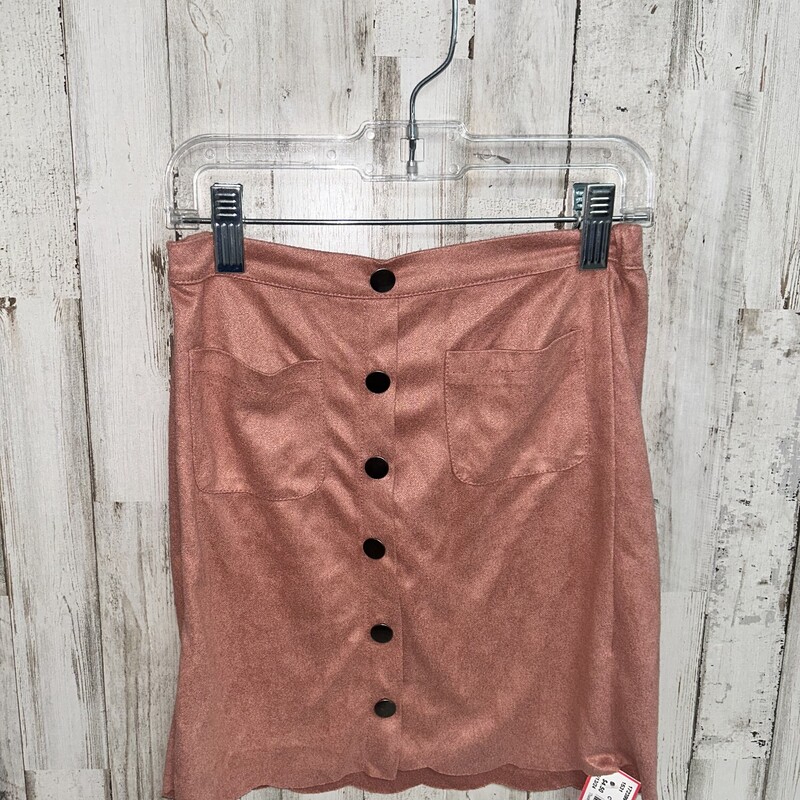 7/8 Mauve Button Skirt, Pink, Size: Girl 7/8