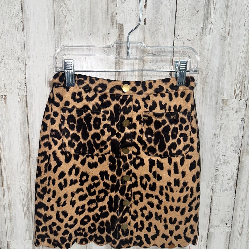 7/8 Cheetah Button Skirt