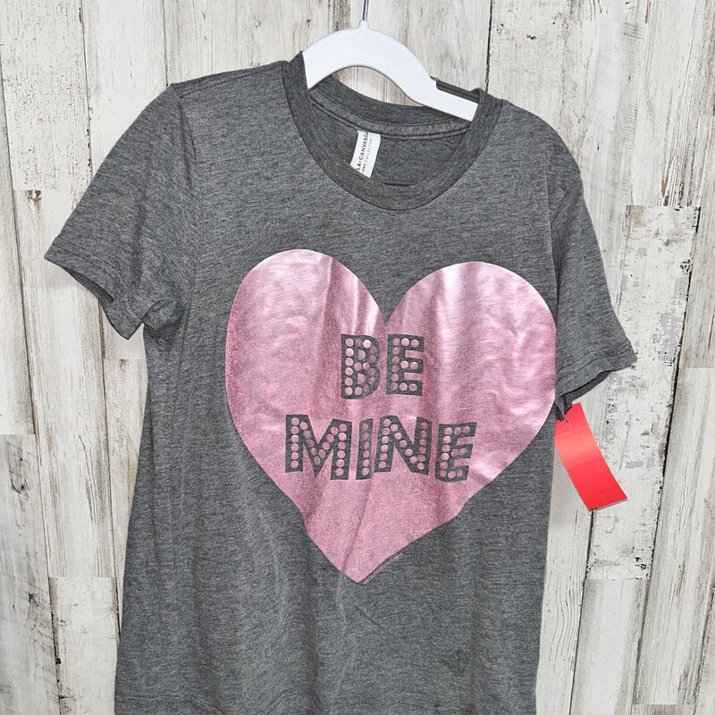 10/12 Be Mine Tee, Grey, Size: Girl 10 Up