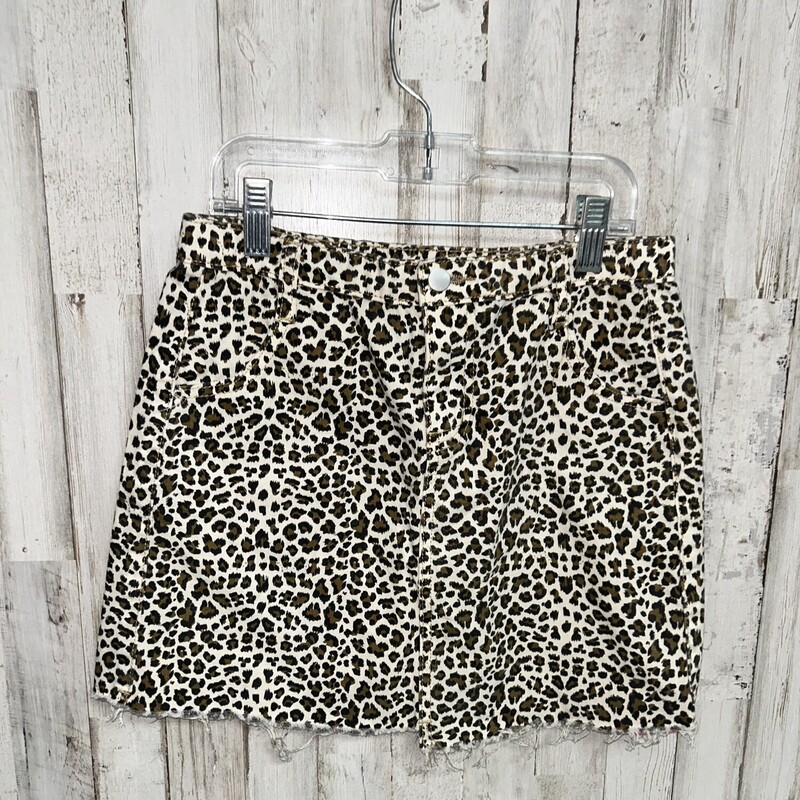 11/12 Cheetah Fray Skirt, Tan, Size: Girl 10 Up