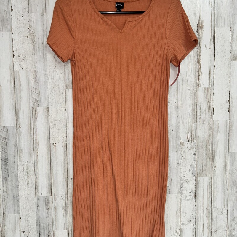 18 Rust Ribbed Dress