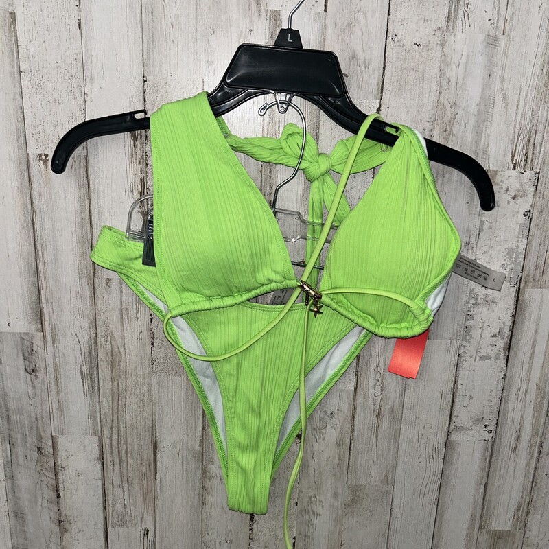 L 2pc Lime Charm Swim Set, Green, Size: Ladies L