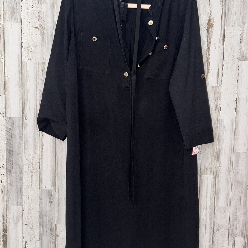 Sz12 Black Button Dress